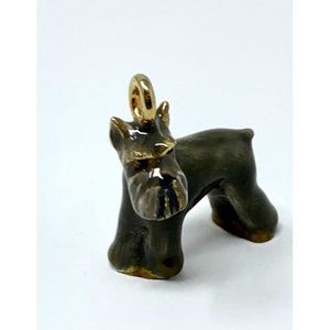 Erwin Pearl Schnauzer Enamel  Adorable Pooch Dog Pendant Charm